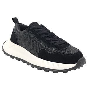 Aqua College Women Luster Low Top Sneakers Size US 7.5M Black Multi Glitter